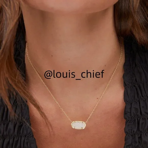 Elisa Gold Pendant Necklace in Iridescent Drusy - Picture 4 of 5